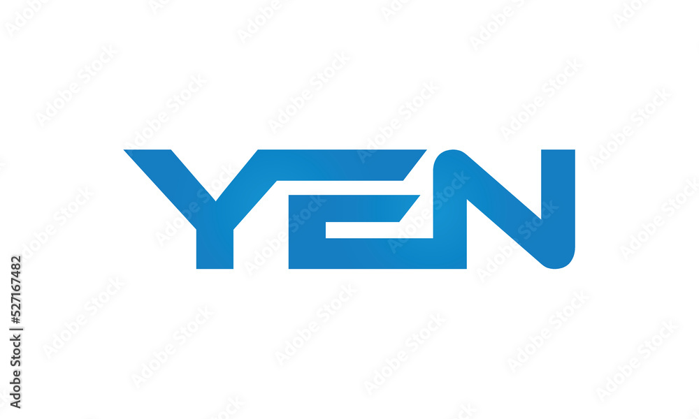 YEN monogram linked letters, creative typography logo icon YEN monogram linked letters, creative typography logo icon