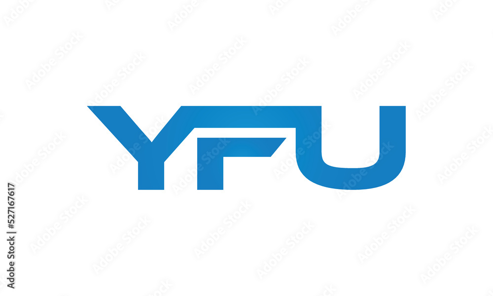 YFU monogram linked letters, creative typography logo icon YFU monogram linked letters, creative typography logo icon