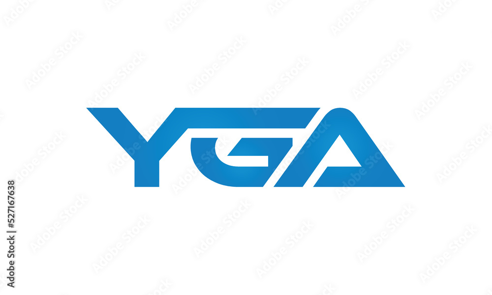 YGA monogram linked letters, creative typography logo icon YGA monogram linked letters, creative typography logo icon