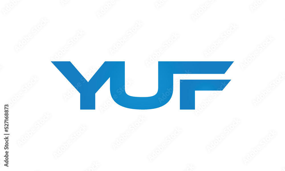 YUF monogram linked letters, creative typography logo icon YUF monogram linked letters, creative typography logo icon