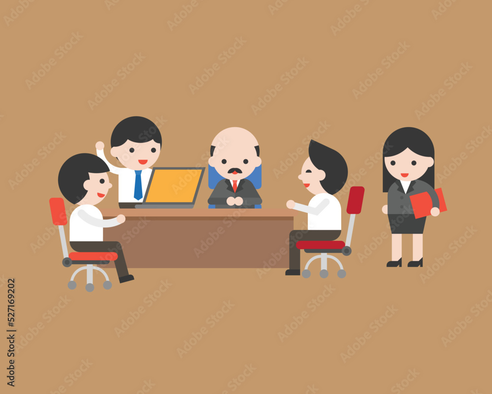 Business team meeting conference in the office Vector Graphics Illustration Business team meeting conference in the office Vector Graphics Illustration