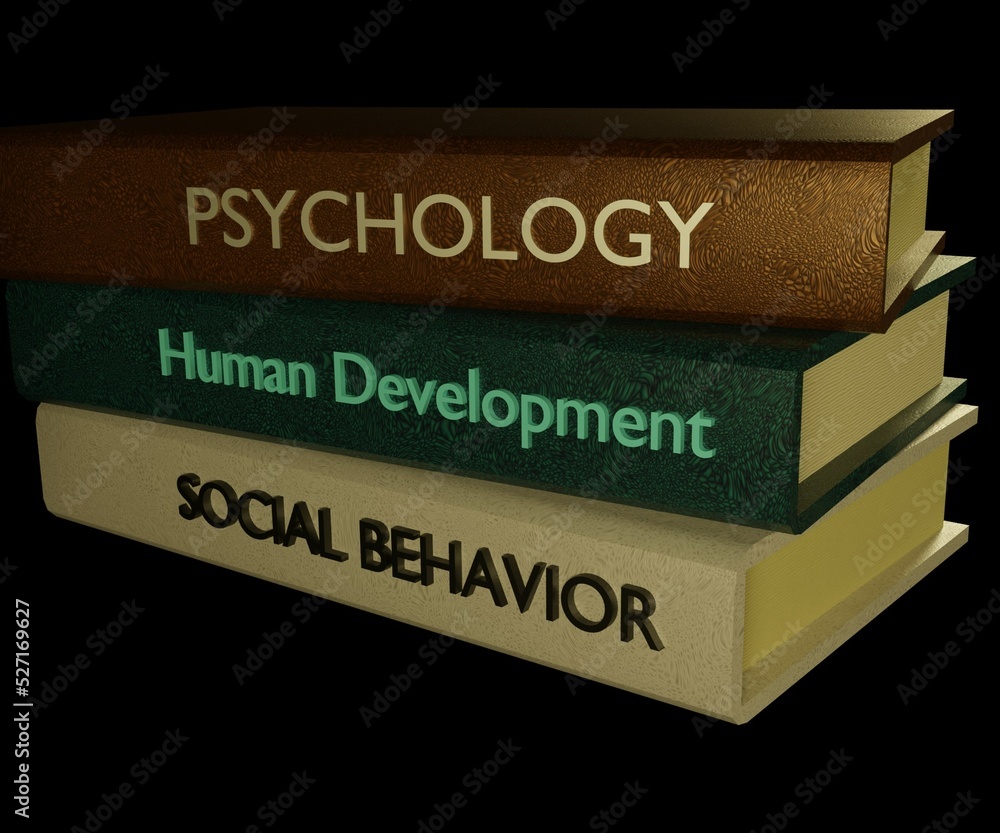 Isolated pile of psychology books 3d rendering Isolated pile of psychology books 3d rendering