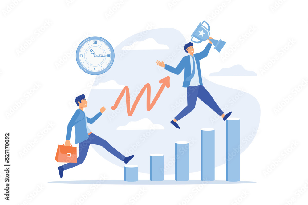 Fototapeta premium Personal development and goals achievement. Career growth. Self-management, self regulation learning, self-organization course concept.