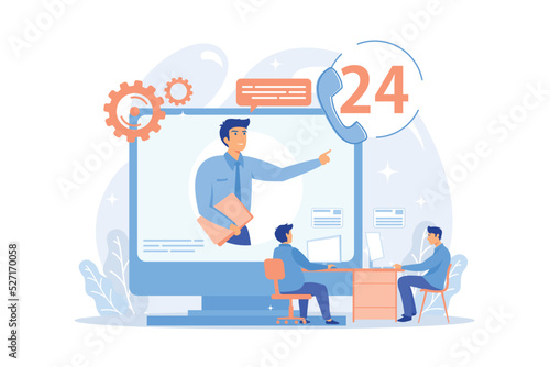 Tech support, clients assistance and hotline, help hotline, call centre. Contact center, customer service point, customer relationship management concept.