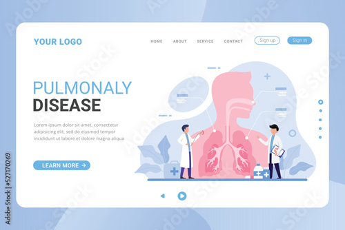 Health and medical treatment pulmonary system landing page template