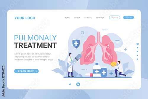 Health and medical treatment pulmonary system landing page template