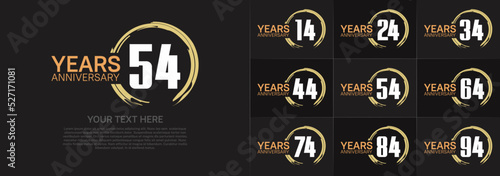 set of anniversary white color with circle for celebration moment