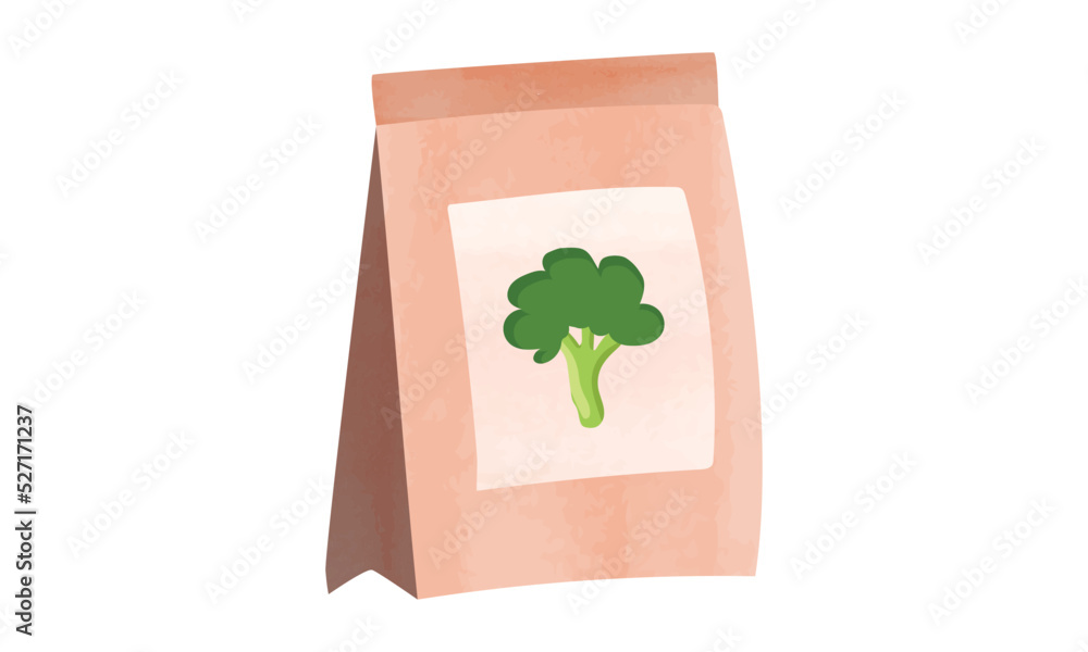 Broccoli seeds package watercolor illustration isolated on white background. Pack of broccoli seeds clipart cartoon style. Vegetable seeds package watercolor drawing. Garden work. Package of seeds Broccoli seeds package watercolor illustration isolated on white background. Pack of broccoli seeds clipart cartoon style. Vegetable seeds package watercolor drawing. Garden work. Package of seeds