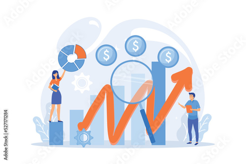 Business development strategy evaluation. Competitive analysis, strengths and weaknesses of your competition, company marketing plan concept. flat vector modern illustration