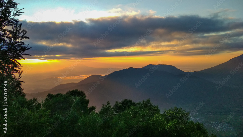 sunrise view from Dieng Plateau, Central Java, Indonesia sunrise view from Dieng Plateau, Central Java, Indonesia