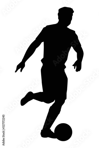Soccer player silhouette vector on white background, sport man.