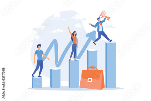 Best worker, specialist. Event sponsorship. Employee victory. Branded competition, marketing competitive event, contests organized by brand concept flat vector modern illustration