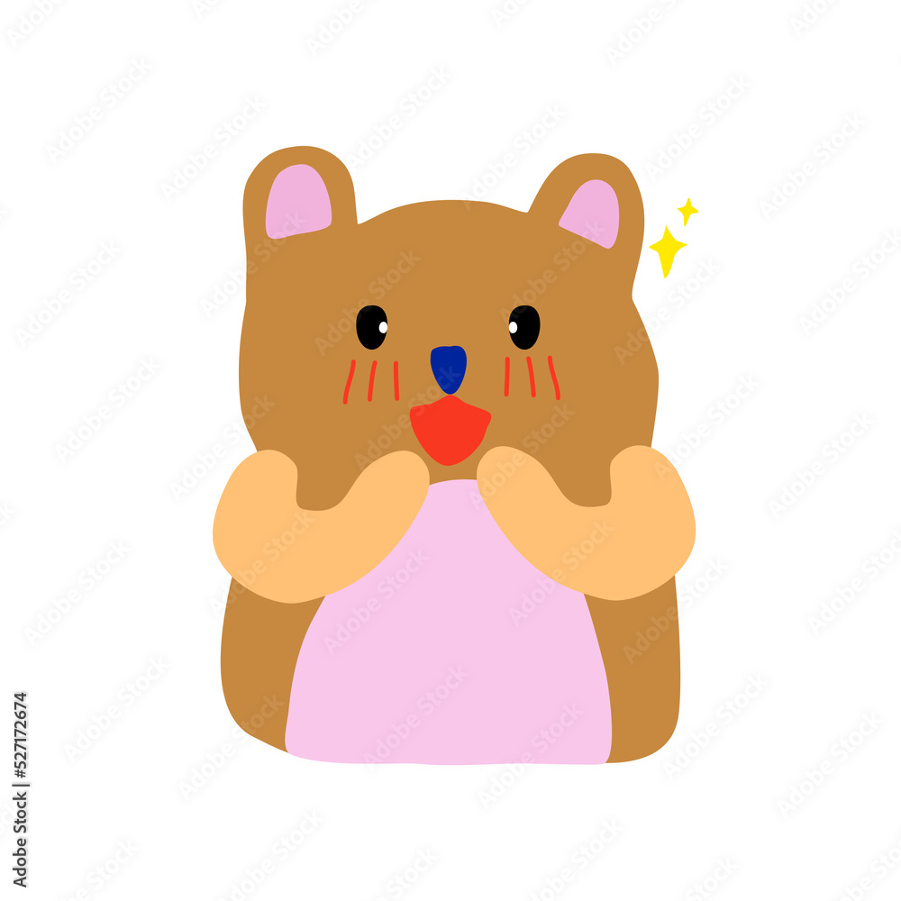 Cute little bear cartoon isolated on transparent background. Cute little bear cartoon isolated on transparent background.