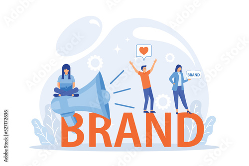 Company identity, marketing and promotional campaign. Personal brand, self-positioning, individual brand strategy, build your personal brand concept. flat vector modern illustration