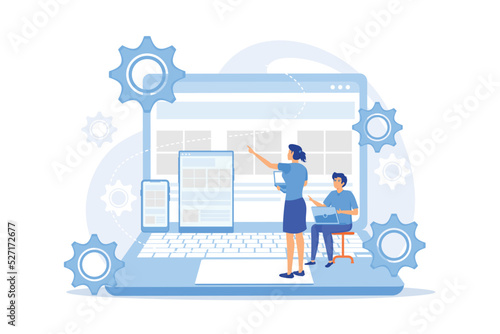 Adaptive mobile app interface, web optimization. Responsive web design, responsive website development, good UX for all screens concept. flat vector modern illustration
