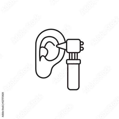 Otoscope line art icon design template vector illustration