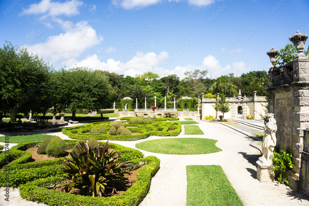 View of a garden in a park at Miami, State of Florida, USA