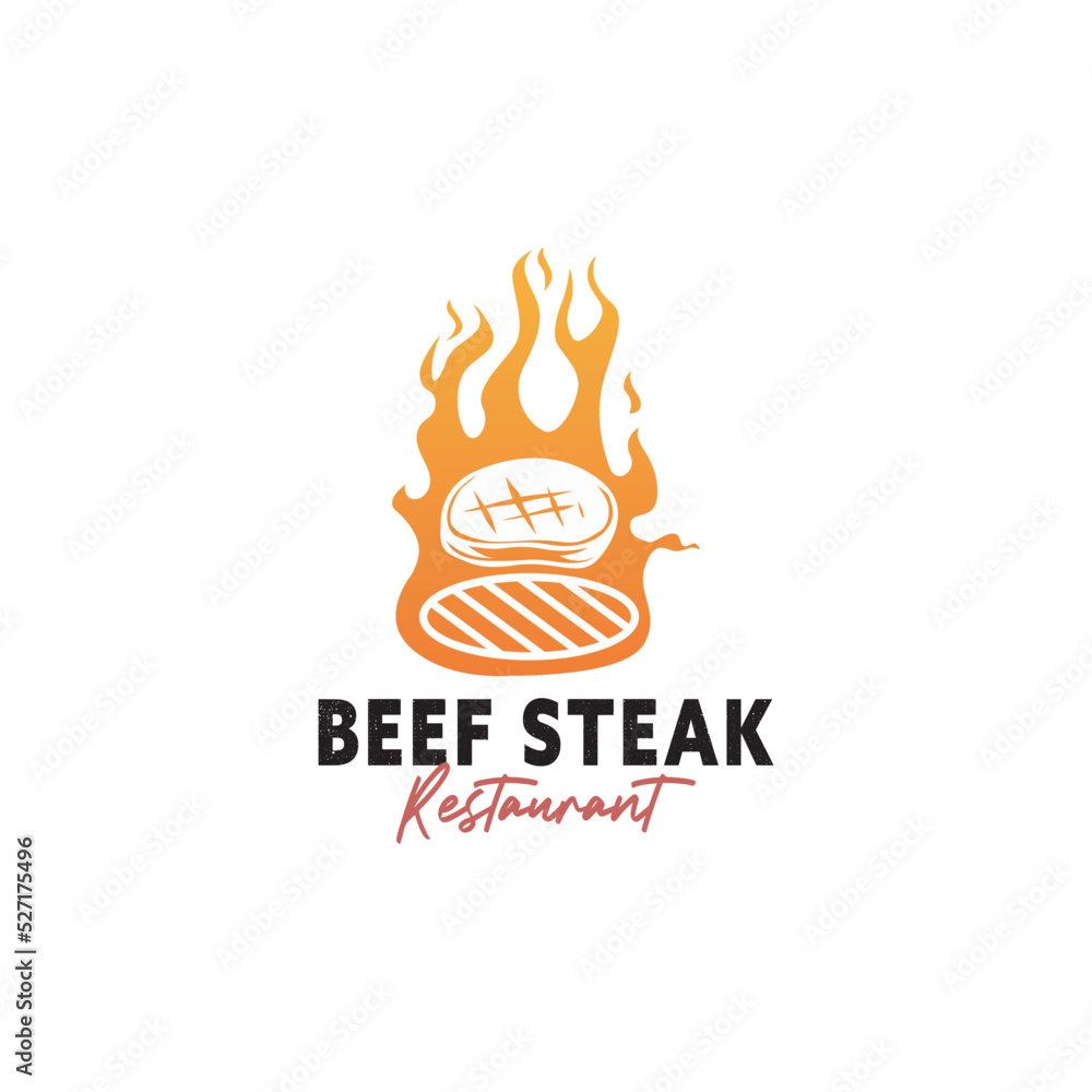 beef steak or barbecue restaurant logo template beef steak or barbecue restaurant logo template