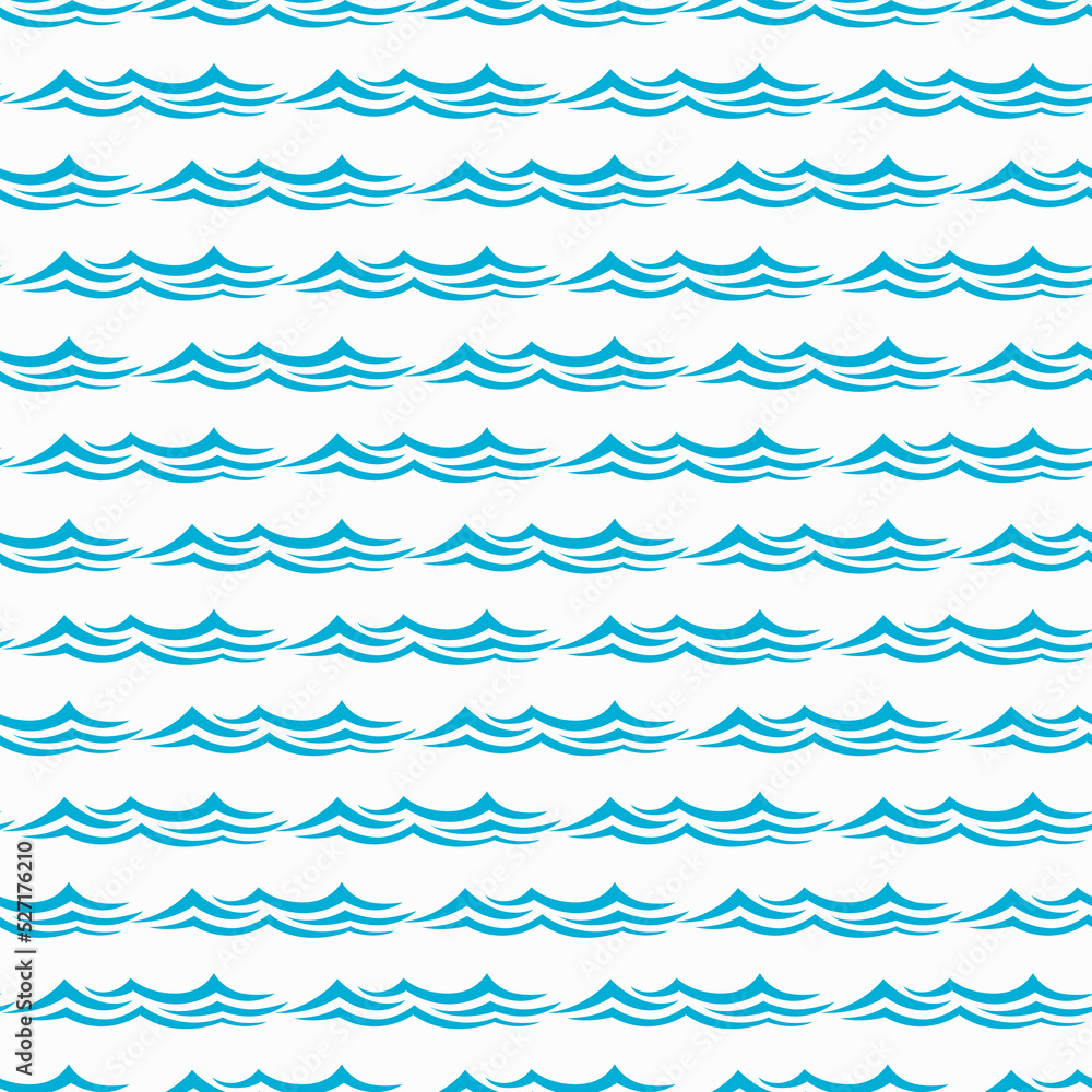 Sea and ocean waves seamless pattern. Fabric or textile summer wrapping paper or vector marine background with sea or ocean, river stream water blue waves Sea and ocean waves seamless pattern. Fabric or textile summer wrapping paper or vector marine background with sea or ocean, river stream water blue waves
