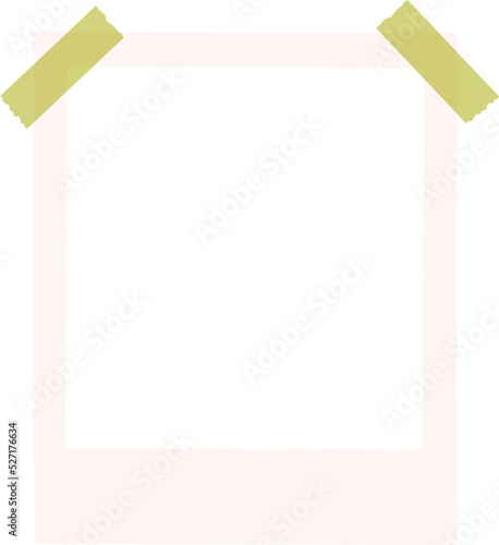 empty blank space photo frame template with yellow brown tape sticker