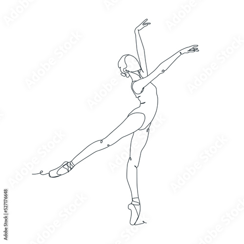 continuous line illustration of ballet dancer