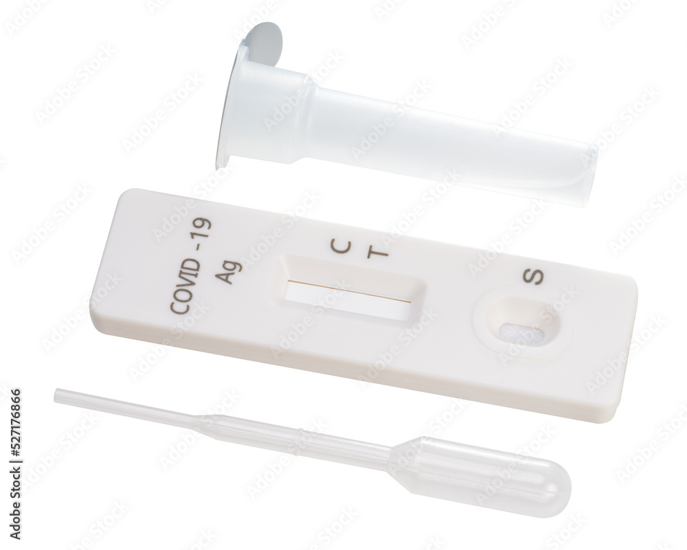 Covid-19 Rapid Antigen test kit isolated on white background, Rapid Antigen test kit on white background Covid-19 Rapid Antigen test kit isolated on white background, Rapid Antigen test kit on white background