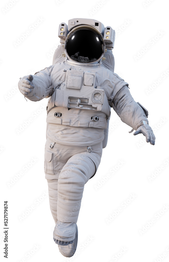 astronaut flying in outer space, isolated astronaut flying in outer space, isolated