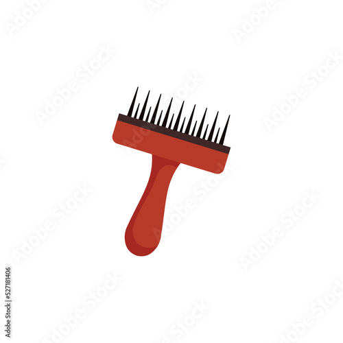 Brush with teeth of different lengths for combing dogs and cats flat style