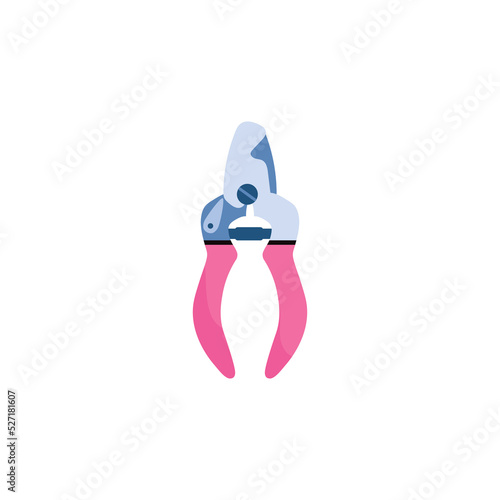 Animal nail clippers for pets grooming, flat vector illustration isolated.