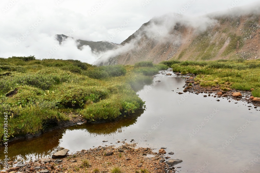 mountain creek in the fog mountain creek in the fog