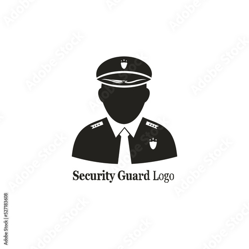 simple black and white color security and escort logo

