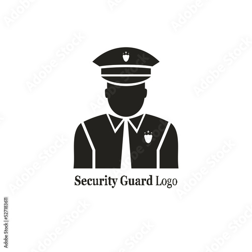 simple black and white color security and escort logo
