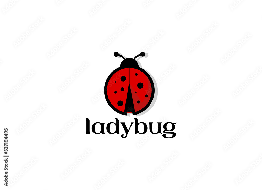 Ladybug logo on white background. Ladybug logo design template. Ladybug logo on white background. Ladybug logo design template.