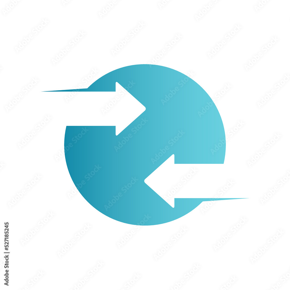 vector illustration of arrows facing a circle. vector illustration of arrows facing a circle.