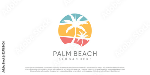 Palm logo design vector with creative simple and unique concept