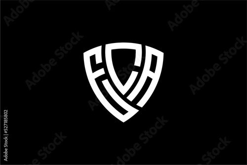 ECA creative letter shield logo design vector icon illustration photo