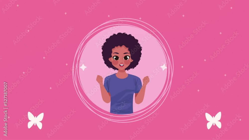 breast cancer animation with woman breast cancer animation with woman