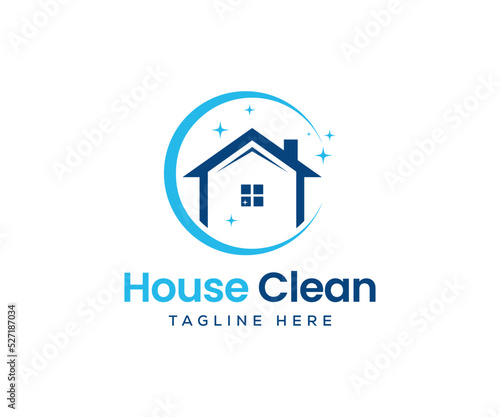 House clean logo design template. Home clean logo design