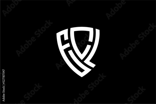 ECL creative letter shield logo design vector icon illustration