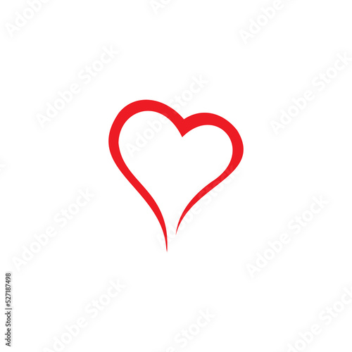 Red Heart logo Concept creative symbol minimalist abstract Love icon vector illustration sign
