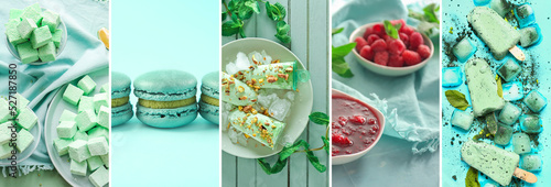 Collage of tasty desserts o...
