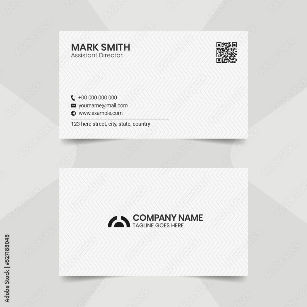 Clean Classic Black and White Visiting Card Design Template