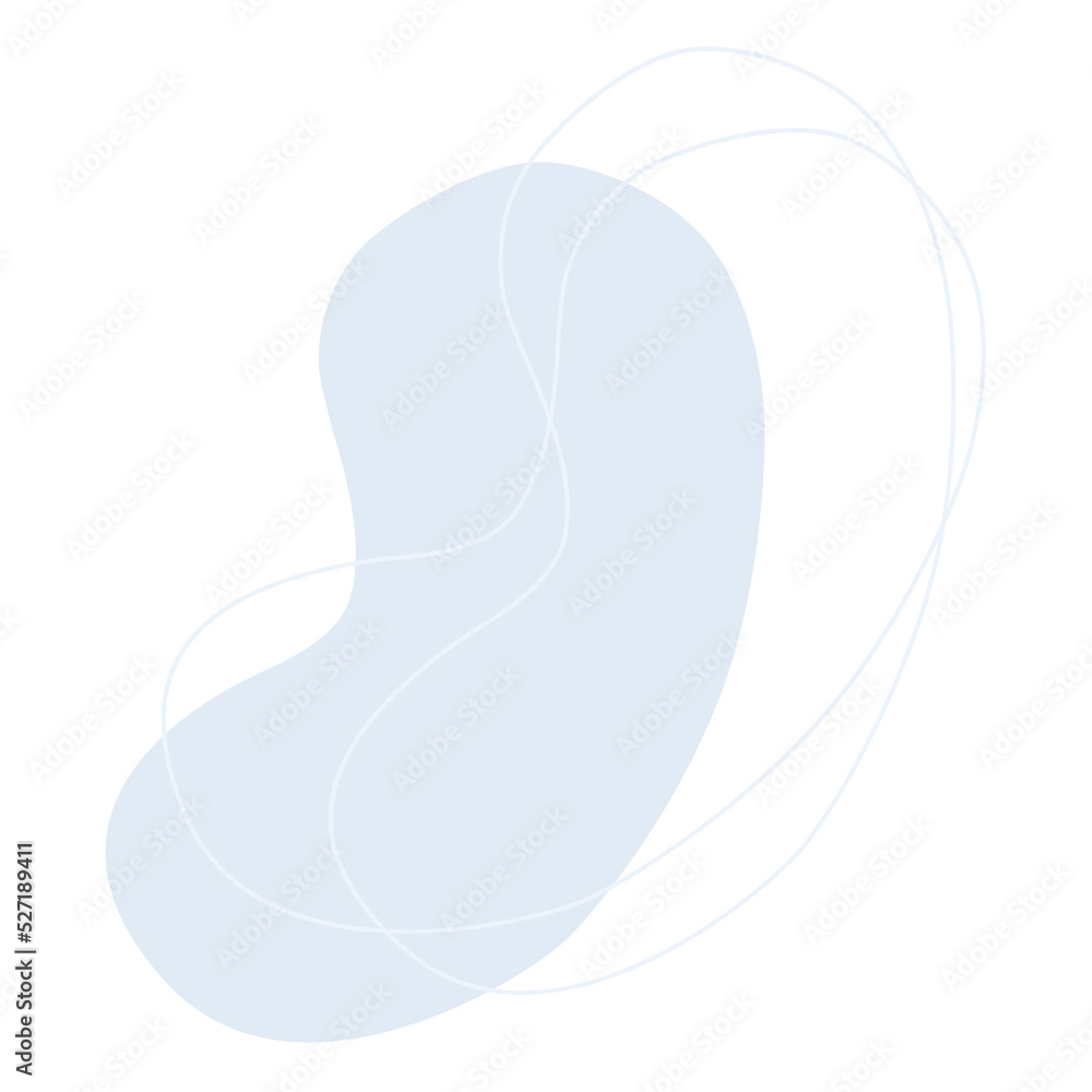 Fototapeta premium Abstract shape blue blob and line art.