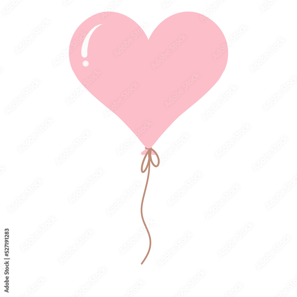 Pink balloon heart shape. Pink balloon heart shape.
