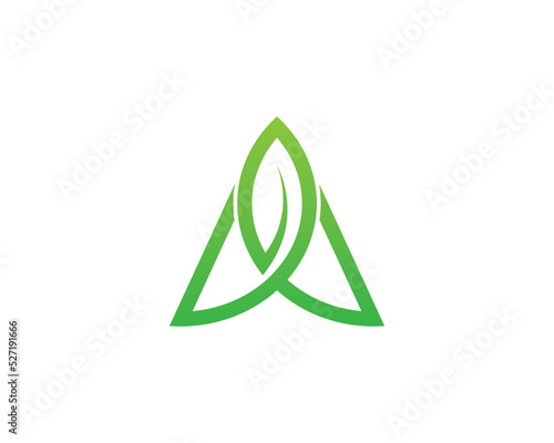 Initial Letter A Leaf Logo sign icon symbol Design. Natural Products, Cosmetics, Ecology, health Care, spa, Herbal Logotype. Vector illustration template