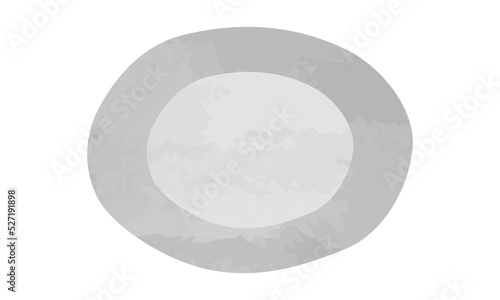 Oval food plate watercolor style vector illustration isolated on white background. Minimalist plate dish clipart top view. Simple empty oval plate hand drawn cartoon