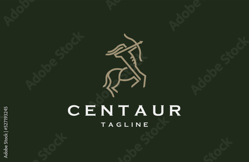 Centaur logo icon design template flat vector illustration photo