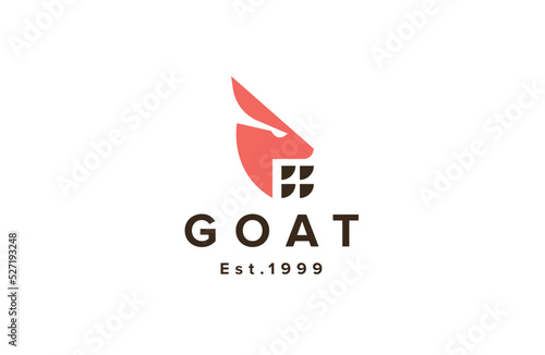 Goat head logo icon design template flat vector illustration