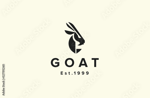 Goat head logo icon design template flat vector illustration