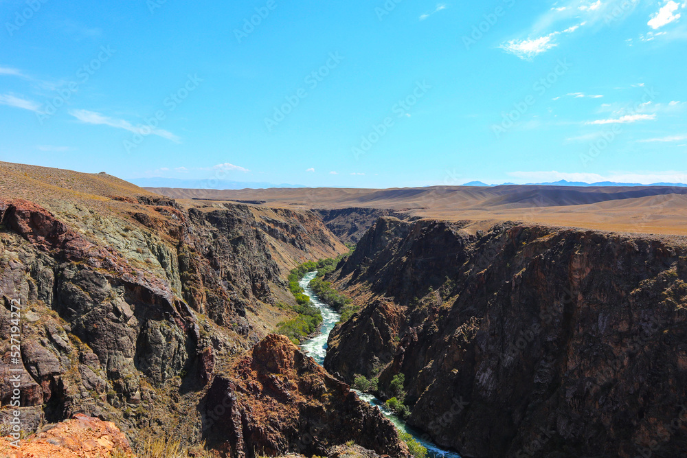 beautiful landscape canyon and river. amazing nature. canyon view from above